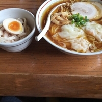 海老ワンタンメン 醤油 800円 大盛 100円 鳥塩めし