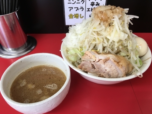 「つけ麺780円 味玉100円 玉ねぎ50円 野菜・アブラマシ」@イマイ帝国の写真