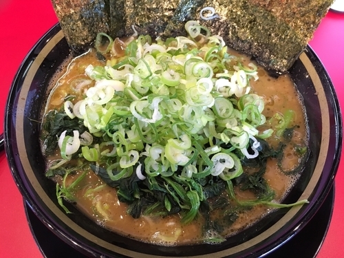 「ラーメン＋ほうれん草＋刻みネギ」@家系ラーメン たつ家の写真