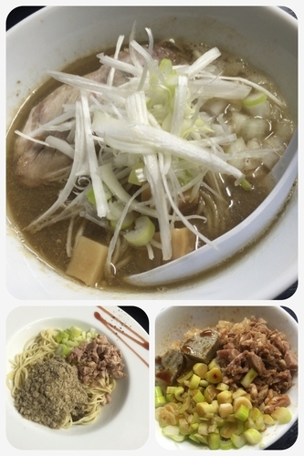 「煮干中華そば hard(裏) + ニボバタごはん + 追い玉」@煮干中華そば のじじR 我孫子店の写真