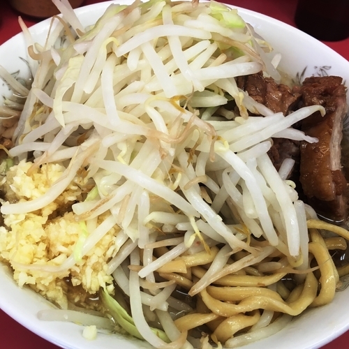 「少なめ（ニンニク）」@ラーメン二郎 小岩店の写真