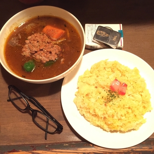 「ラムカリィ＋納豆＋ガネーの心臓」@スープカリィ厨房 ガネー舍の写真