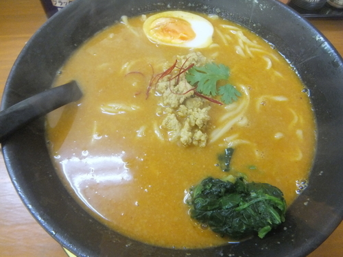 「スパイシーカレーラーメン800円(柏ランパス5で540円)」@横浜とんこつラーメン願力屋の写真
