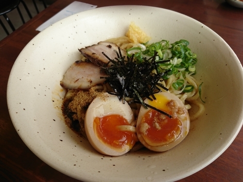 「無化調一心流まぜそば(大盛)750円＋(追い飯無料)」@ラーメン一心 丸の内店の写真