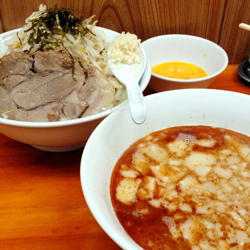 「小ラーメン 850円　つけ麺 100円　生卵 50円」@ラーメン長嶋の写真