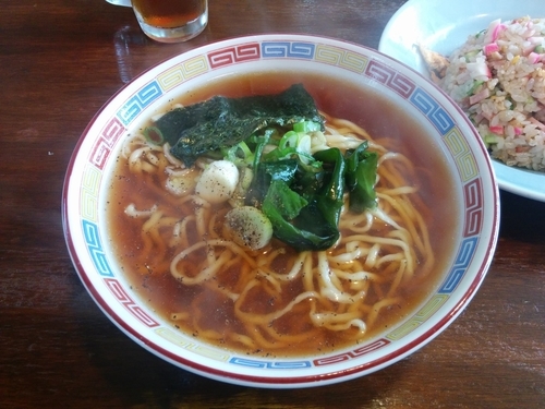 「らーめん+チャーハンセット　800円」@高原飯店の写真