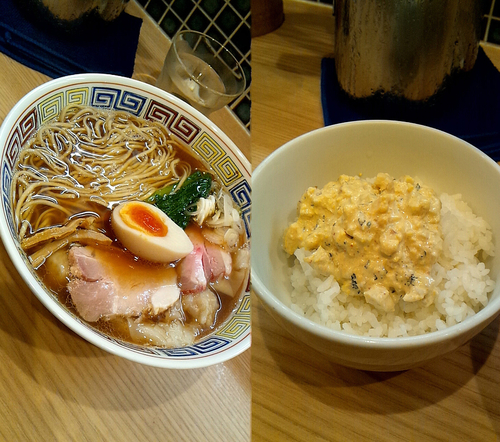 「『ワンタン中華そば+タルタルご飯(￥900+150)』」@ほっこり中華そば もつけの写真