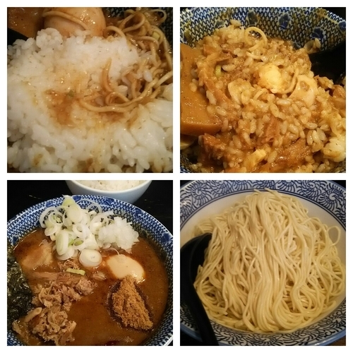 「かれあつ中盛り(スパイシーver、細麺で)+ライス」@狼煙 〜NOROSHI〜の写真