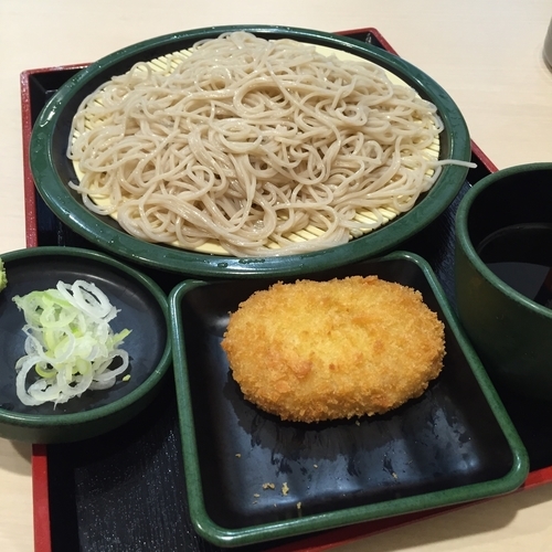 「もり(¥320)+コロッケ(クーポン)」@ゆで太郎 伊勢佐木長者町店の写真