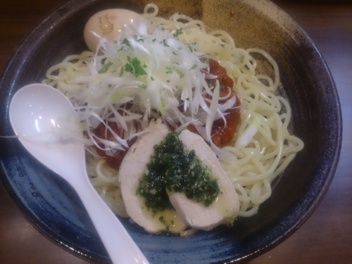 「チキチキンソース（限定・ミートソース風和え麺）」@鶏の穴 白山店の写真