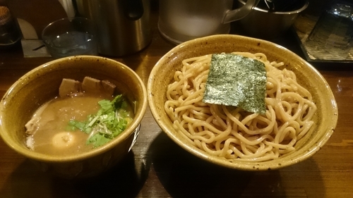 「ベジポタ味玉・肉つけ麺、大盛(1.5玉)、極太胚芽麺」@つけ麺 えん寺 吉祥寺総本店の写真