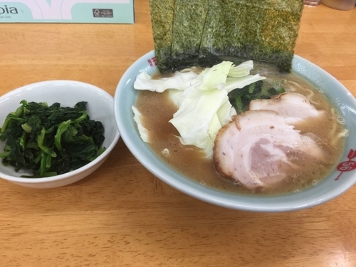 「ラーメン並ほうれん草増し、硬め濃いめ」@信州五十六家 広丘店の写真