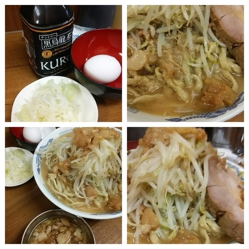「らーめん麺マシ（Ａどでん、ＹとＮちょっと）小口ネギ＋生卵」@ラーメンの店 どでん 北浦和店の写真
