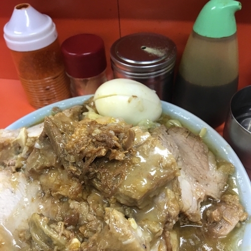 「国産豚メン＋ゆで玉子」@ラーメン富士丸 神谷本店の写真