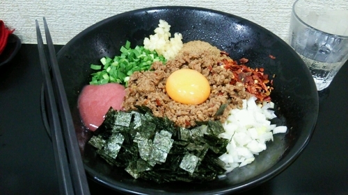 「台湾まぜそば」@自家製麺SHINの写真