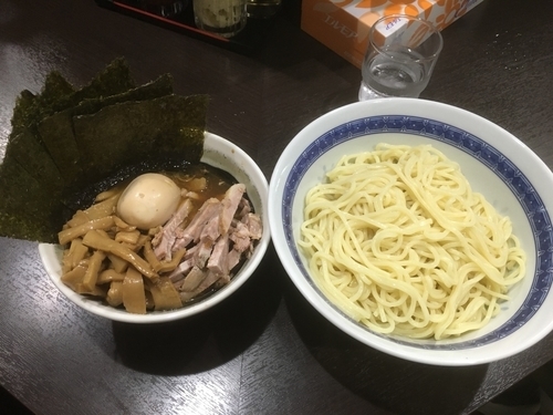 「つけ麺（中）850、メンマチャーシュー450、味玉100、海苔1」@中華そば べんてんの写真