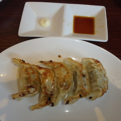 「キング煮干しラーメン(950円)(限定)、餃子(260円)」@ラーメンダイナー GOGO宝来軒の写真