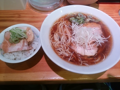 「朝らー定食<談志>(並盛・180g)972円」@らーめん芝浜の写真