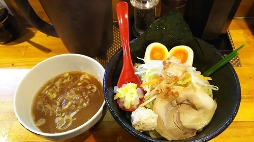 「醤油炊き しろぼし味玉つけ麺(中)」@つけ麺 しろぼしの写真