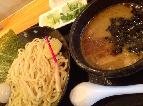 「特製鶏白湯かしわつけ麺」@朝日屋の写真
