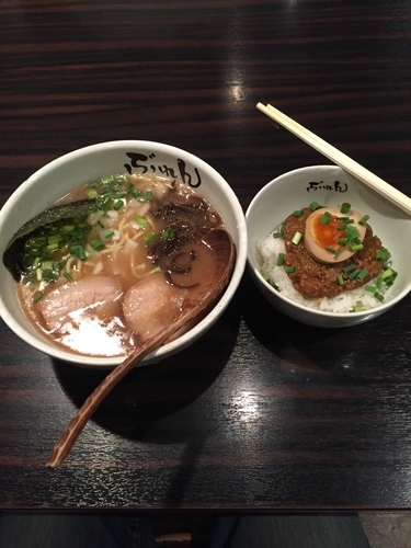 「濃厚豚そば・替玉・ミニキーマーカレー」@濃厚豚そば ぶれんの写真