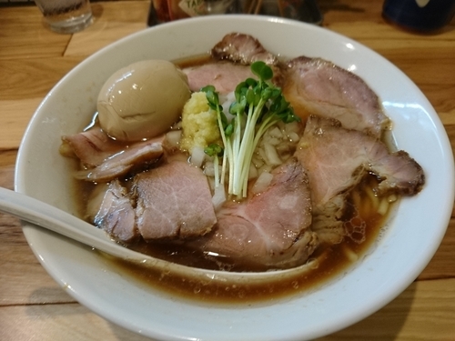 「【限定】カッパの肉そば800円＋味玉(ﾗｰﾊﾟｽ)」@らーめん カッパハウスの写真