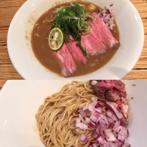 「【ゲリラ限定】鴨白湯煮干ソバ ＋替え玉 900＋200円」@NOODLE STOCK 鶴おかの写真