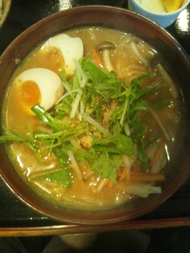 「田舎味噌らーめん（味玉トッピング）」@蔵出し味噌らーめん 九頭馬の写真