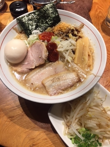 「のがほ「濃（こく）」850円＋味玉100円・もやし50円」@野方ホープ 高田馬場店の写真