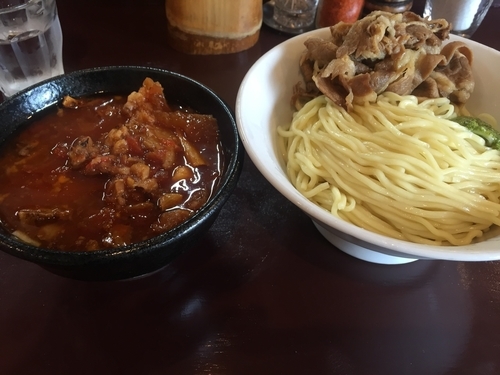 「つけ麺味玉牛トマト  1000円」@らーめん 五ノ神精肉店 煮干し編の写真