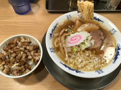 「煮干そば (小) with 肉めし (￥250→150)」@煮干そば 流。の写真