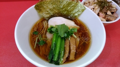 「清湯醤油＋チャーシュー飯」@麺喰屋 澤 江戸川R14号本店の写真