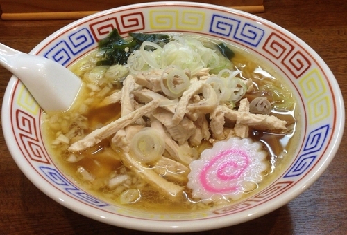 「鶏中華そば(温)＋雑炊セット(並)800円＋200円」@らーめん屋 小川の写真