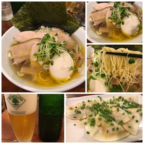 「特製塩ラーメン 950円 水餃子 350円 ビール500円」@麺や 吉四 KiCCHOの写真