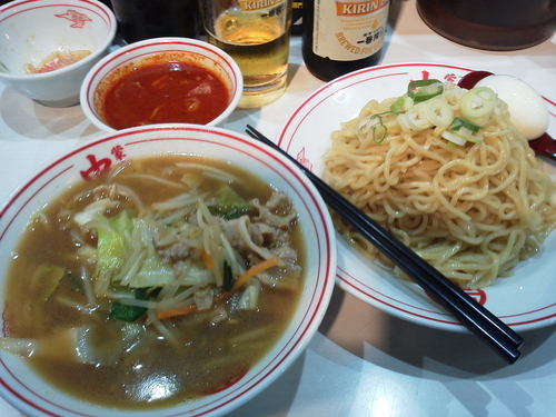 「冷やし醤油タンメン麺大盛+北極スープ」@蒙古タンメン 中本 吉祥寺店の写真