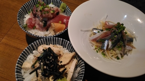 「いわしそば390円・海鮮丼400円・とりめし250円」@寿製麺よしかわ 川越店の写真