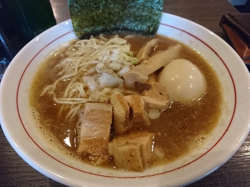 「濃厚煮干し蕎麦750円＋味玉(ﾗｰﾊﾟｽ)＋ビール」@中華蕎麦 瑞山（ZUIZAN）の写真
