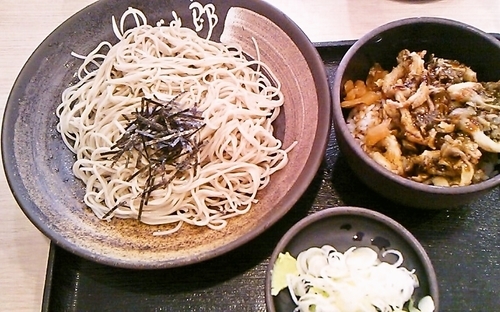 「[秋メニュー]きのこ天丼セット（冷）」@ゆで太郎 戸田新曽南店の写真