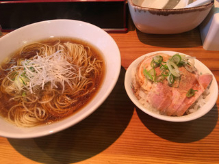 「朝ラー定食の談志」@らーめん芝浜の写真