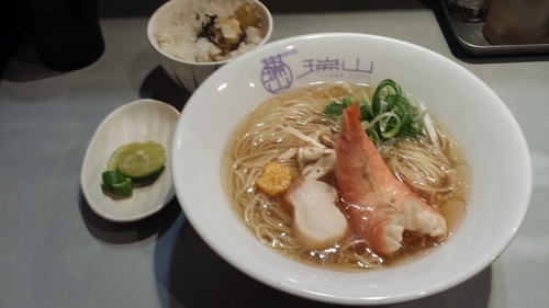 「【限定】松茸の中華そば(栗ご飯付き)1380円」@中華蕎麦 瑞山（ZUIZAN）の写真