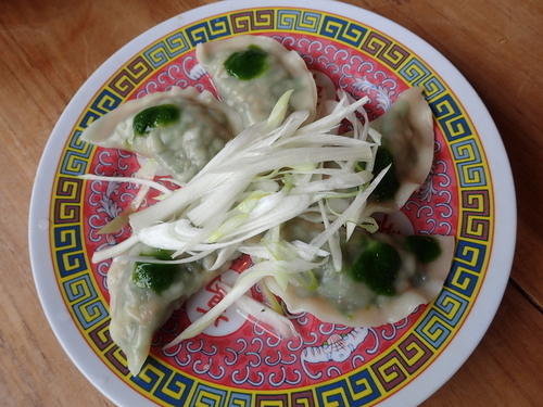 「にら水餃子(450円)」@自然派ラーメン 花の季の写真