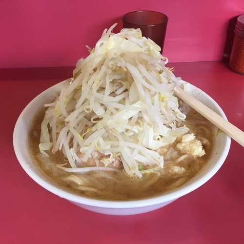 「らーめん+野菜+ニンニク+脂　700円」@ラーメン二郎 ひばりヶ丘駅前店の写真