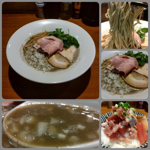 「特濃イカ煮干そば＋海鮮丼」@寿製麺よしかわ 川越店の写真