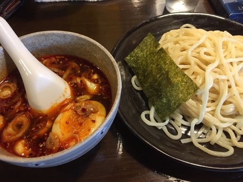 「辛いつけそば」@つけそば丸永 飯能店の写真
