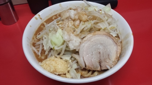 「【限定】濃厚みそラーメン中(ニンニクアブラ)850円」@びんびん豚の写真