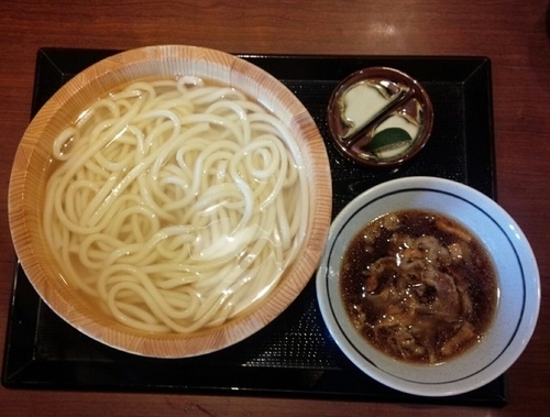 「釜揚大390円半額190円＆肉汁１日限定復活140円」@丸亀製麺 米沢店の写真