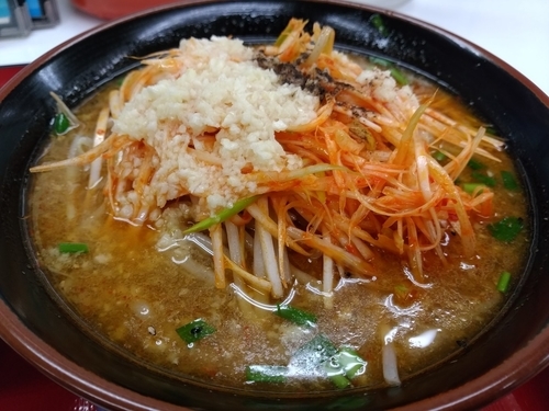 「ネギ醤油ラーメン（ニンニク多め）」@くるまやラーメン 東村山店の写真