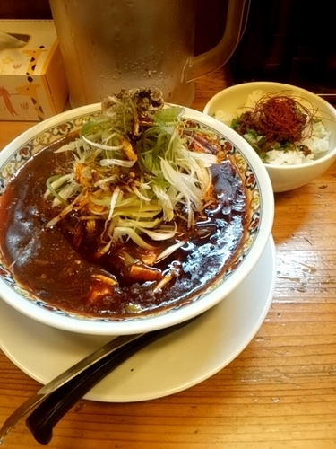 「辛っとろ麻婆麺追い飯セット レベル3」@辛っとろ麻婆麺 あかずきんの写真