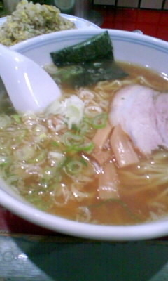 「ラーメン半チャーハンセット900円」@喜久の写真