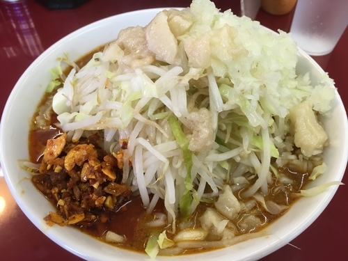 「味噌ラーメン ラー油まし+アブラ+タマネギ」@ジラフの写真